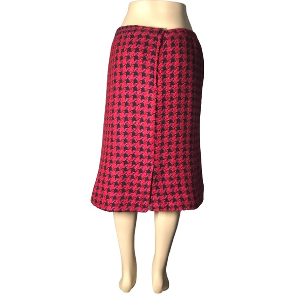 Liz Moody Pink Red and Black Luxury Checkered  Skirt Size 14 - Picture 4 of 10